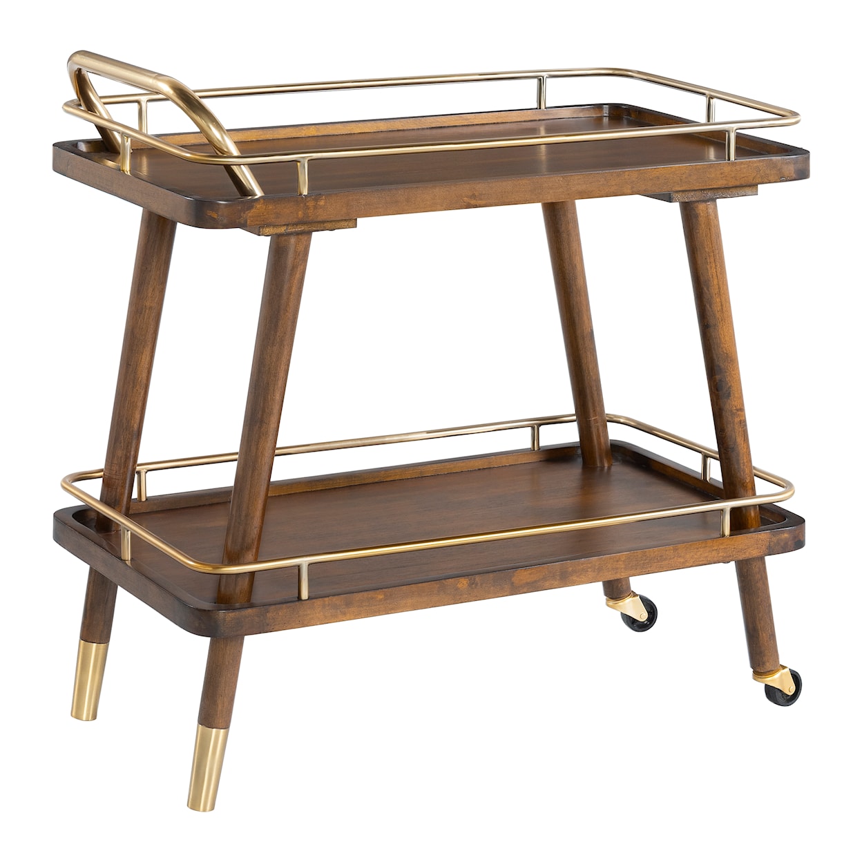 Accentrics Home Accents Modern Bar Cart in Brown