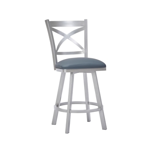 Edmonton Angled Swivel With Back, No Arms 34" Tall Barstool With Welt