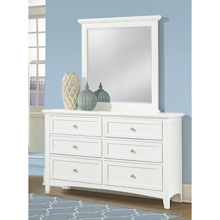 6-Drawer Dresser and Vertical Mirror Set