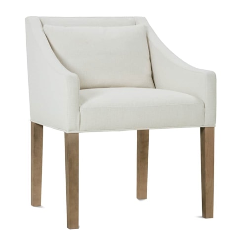Contemporary Dining Arm Chair with Casters