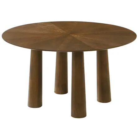 54" Round Wooden Dining Table