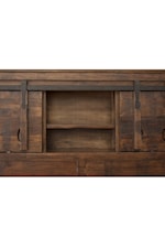 International Furniture Direct Mezcal Rustic Queen Storage Bed with Sliding Doors