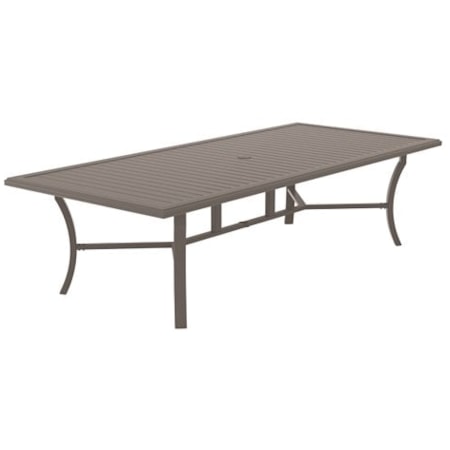 108" Slat-Top Dining Table w/Umbrella Hole