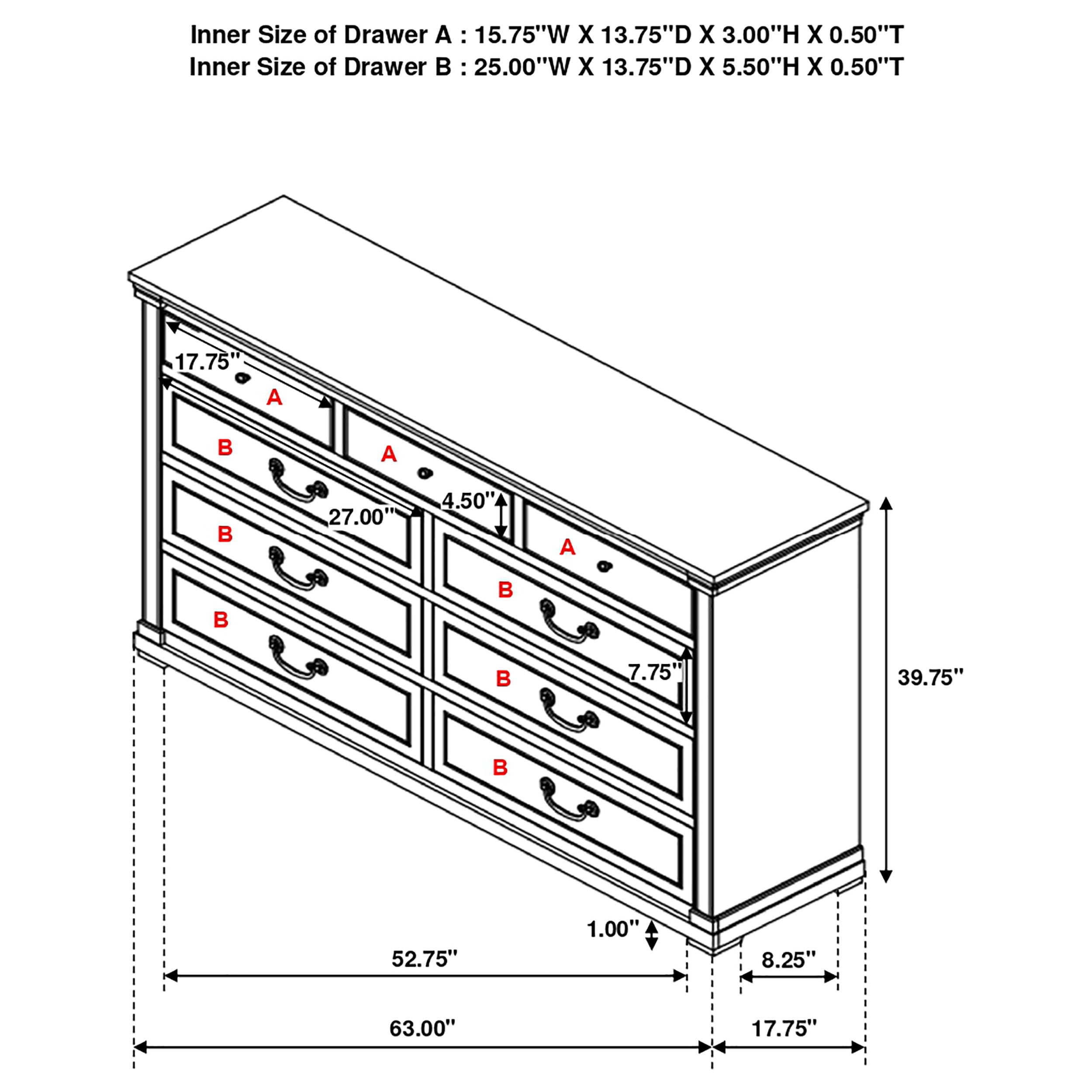Coaster Hillcrest 223351KES4 Hillcrest 4Piece Eastern King Bedroom