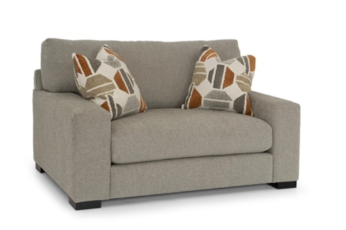 Transitional Double Chair with Accent Pillows