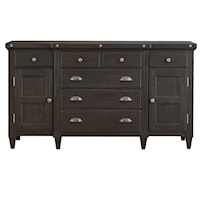 Modern Farmhouse 6-Drawer Dresser with Three Felt Lined Top Drawers