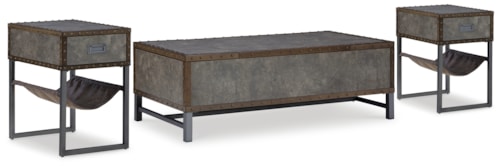 Lift-Top Coffee Table And 2 Chairside End Tables