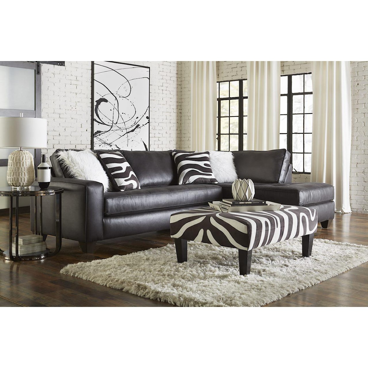 Albany 2227 Contemporary Sectional with Chaise
