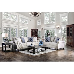 Furniture of America - FOA Emilia SM6419-LV Traditional Love Seat with  Ornate Wood Trim, Del Sol Furniture