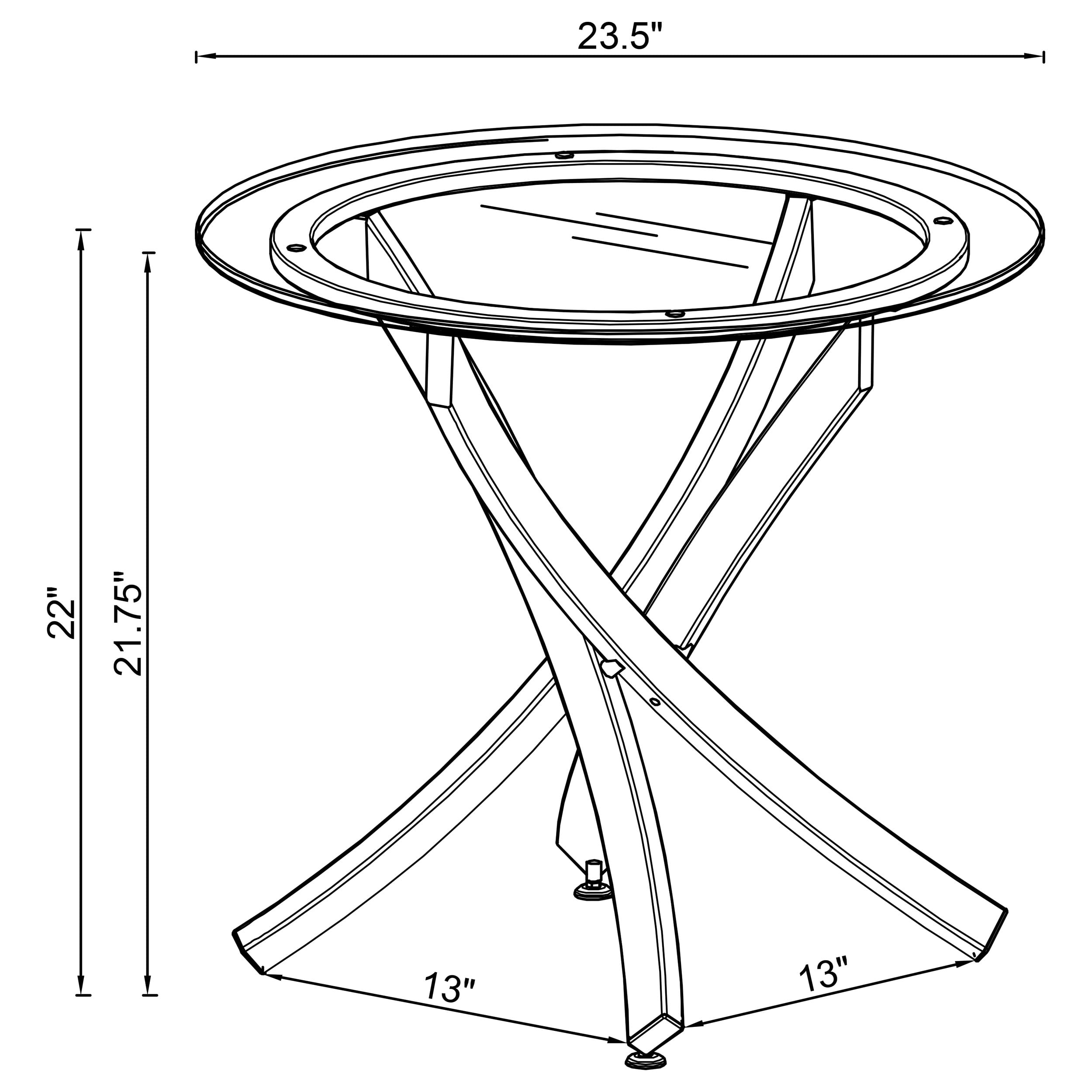 Glass Top Side End Table Base