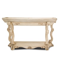 Traditional Console Table with Velvet Lined Drawer