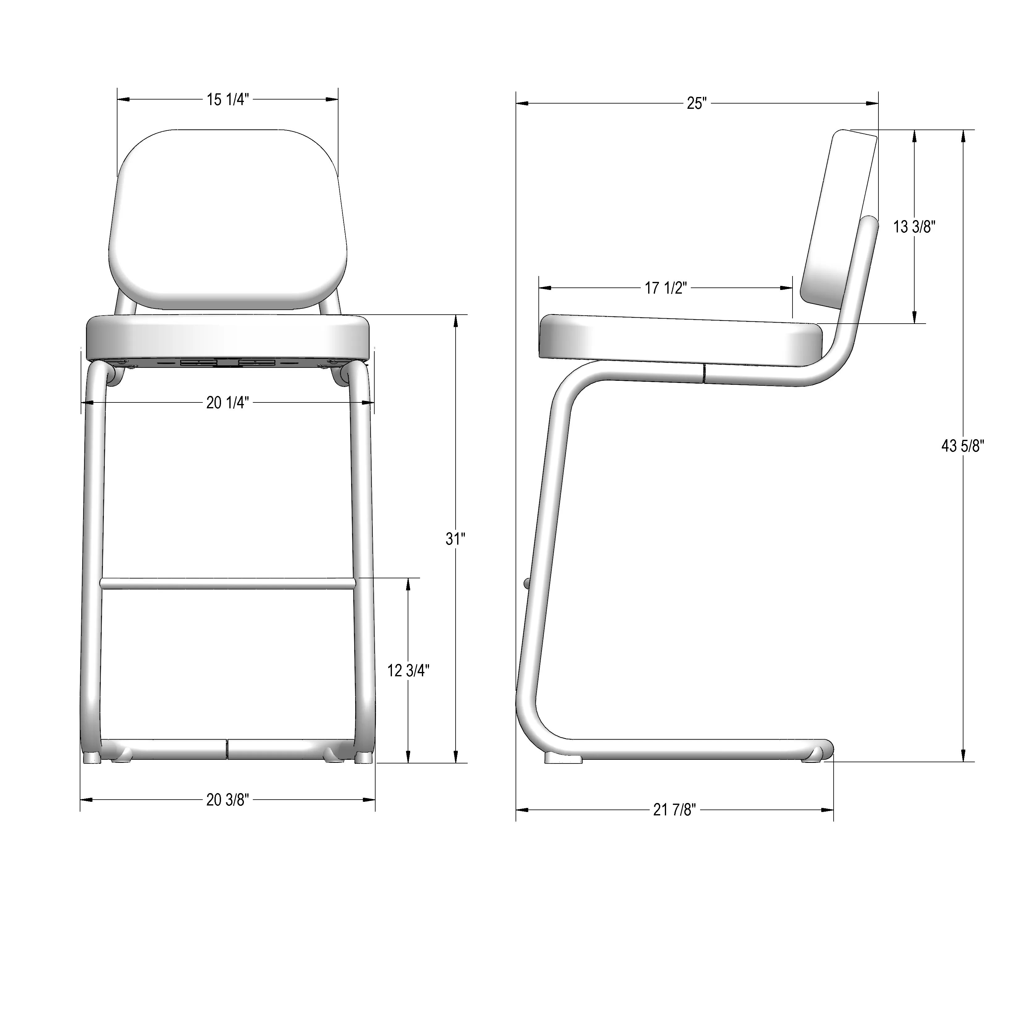 Non Swivel Bar Stool