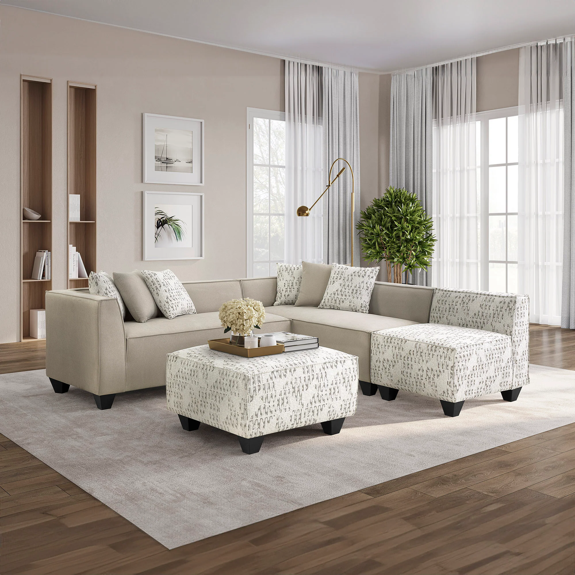 Square Cocktail Ottoman