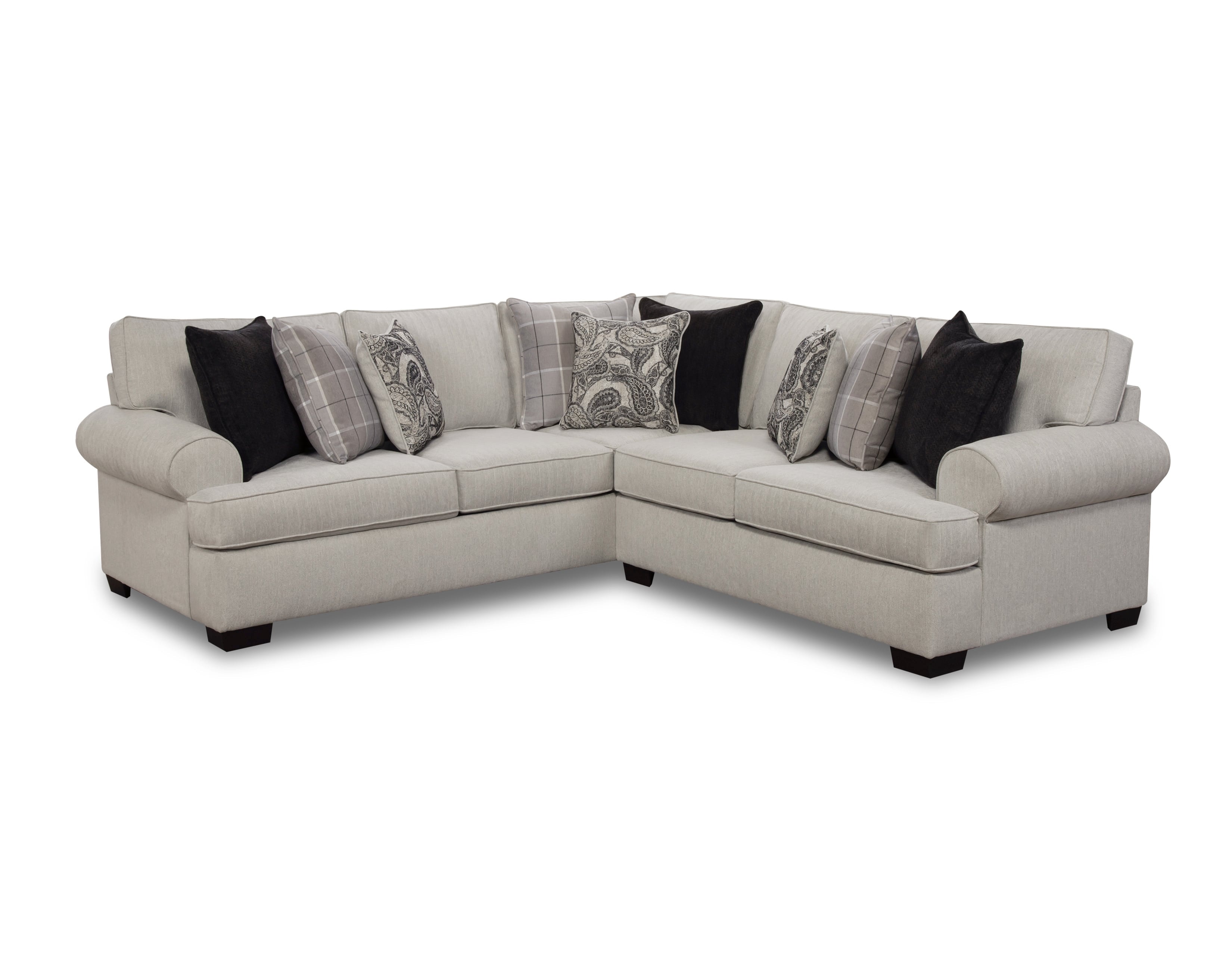 Behold Home 2301 Cooper 2301-08-1711-01x1+2301-05-1711-01x1 Contemporary  2-Piece Sectional Sofa with Rolled Arms Pilgrim Furniture City  Sectional Sofa Groups
