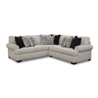 Contemporary 2-Piece Sectional Sofa with Rolled Arms