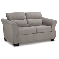 Contemporary Loveseat with Flare Tapered Arms