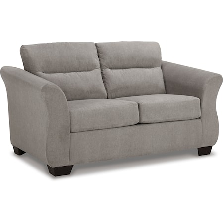 Contemporary Loveseat with Flare Tapered Arms