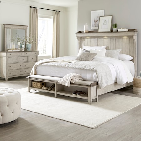 3-Piece King Mantle Storage Bedroom Set