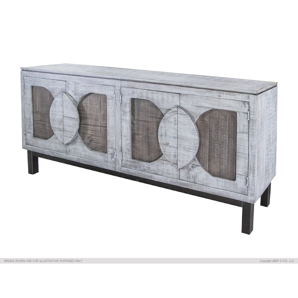 International Furniture Direct Cosalá White 4-Door Console Table