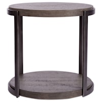 Contemporary Round End Table with Open Shelf Bottom