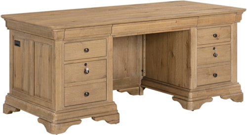Traditional 72" Executive Desk with Locking File Drawers