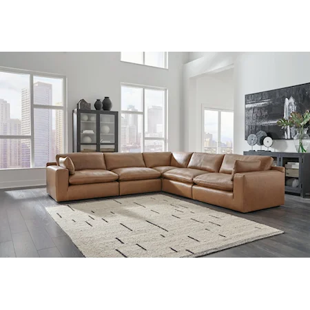 Leather Match 5-Piece Sectional