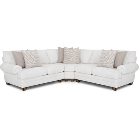 Transitional Sectional Sofa with Throw Pillows