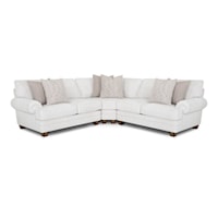 Transitional Sectional Sofa with Throw Pillows