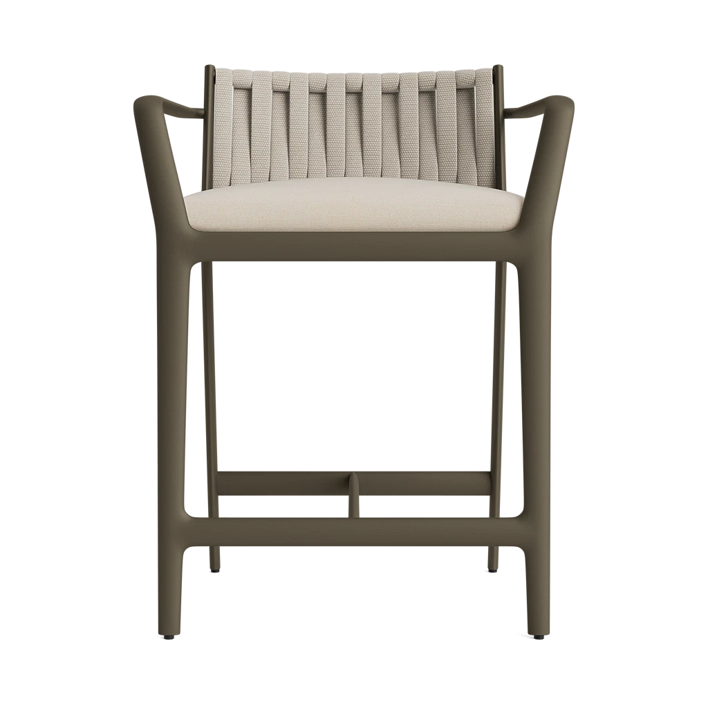 Brown Jordan H Low-Back Rope Counter Stool w/Arms