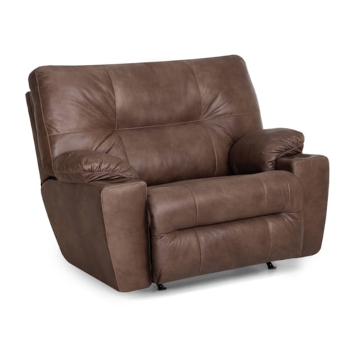 Casual Manual Oversized Snuggler Rocker Recliner with Cupholders