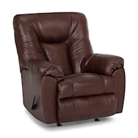 Casual Manual Swivel Rocker Recliner with Pillow Arms