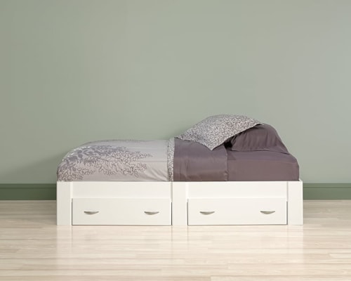 Transitional Twin Platform Bed with 2-Storage Drawers