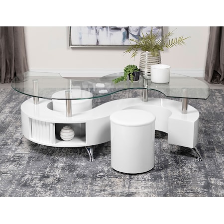 Buckley 3-piece Coffee Table and Stools Set