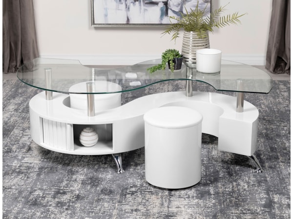 Buckley 3-piece Coffee Table and Stools Set