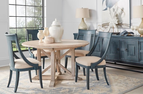 6-Piece Transitional Round Dining Set