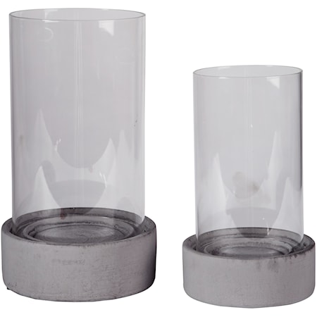 Dieter Gray Candle Holder Set