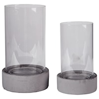 Dieter Gray Candle Holder Set