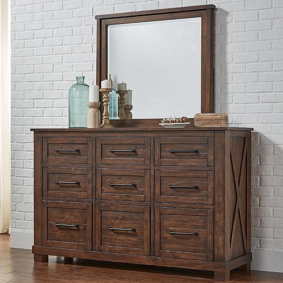 A-America Sun Valley 9-Drawer Dresser and Mirror Set