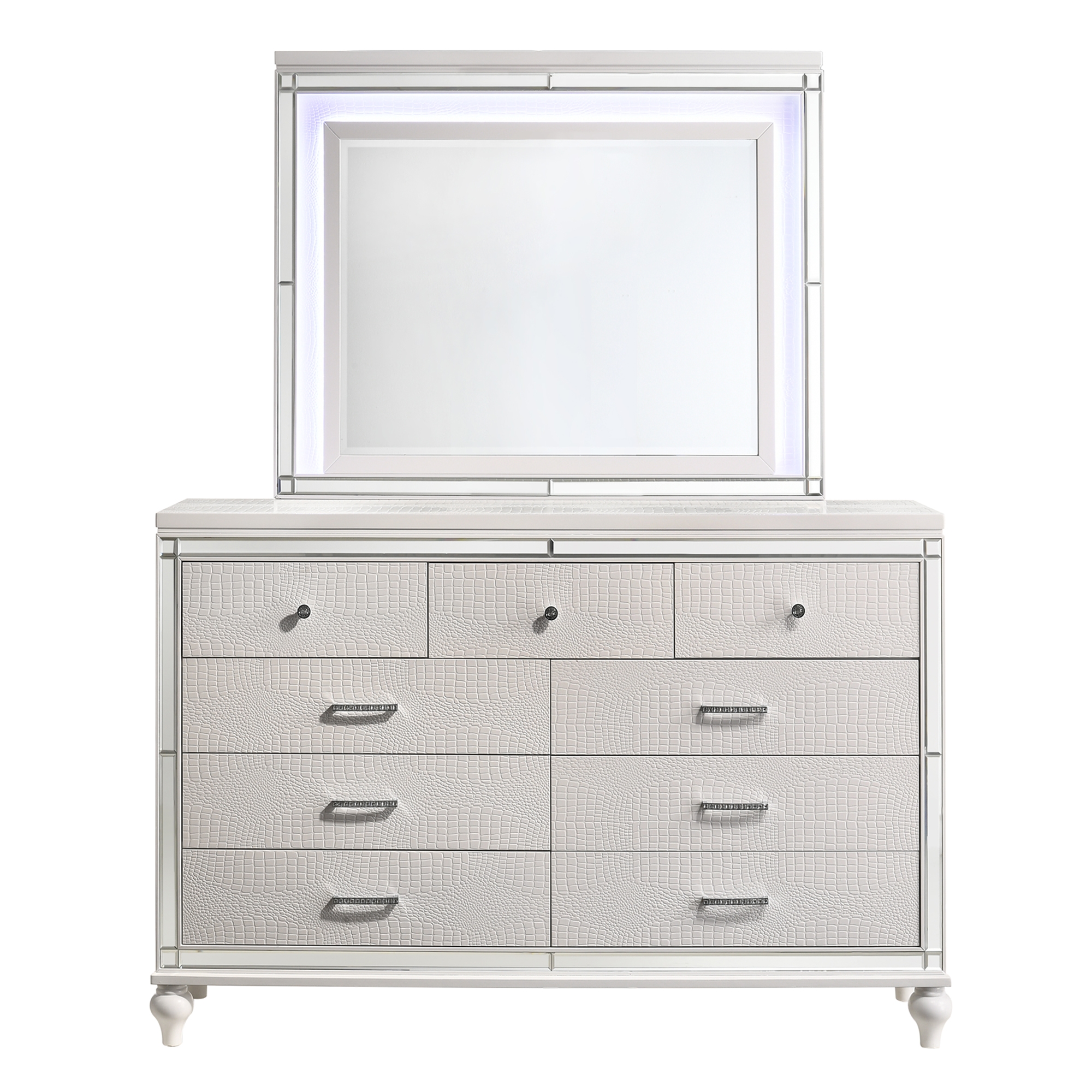 Dresser and Mirror Set