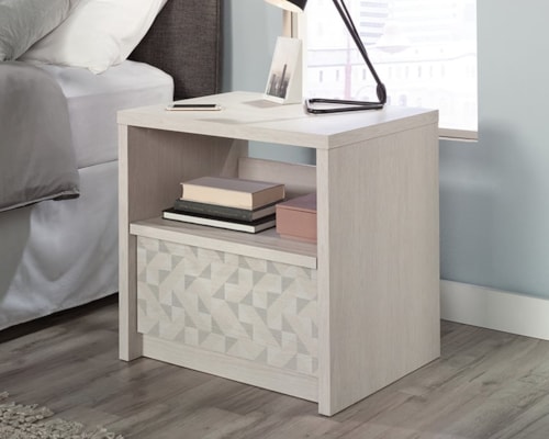 Mid-Century Modern 1-Drawer Nightstand with Display Shelf