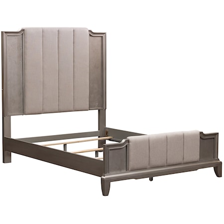 Contemporary Glam  Queen Upholstered Bed