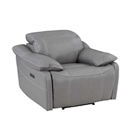 Contemporary Power Recliner with Power Headrest