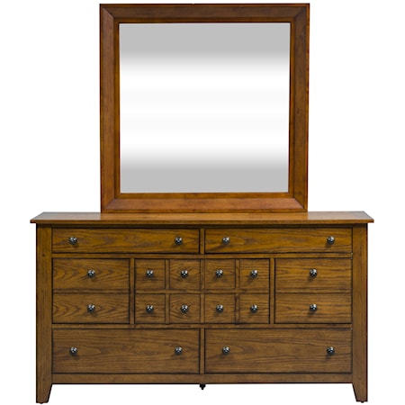 Dresser and Mirror Set