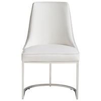 Contemporary Side Dining Chair with Stainless Steel Base