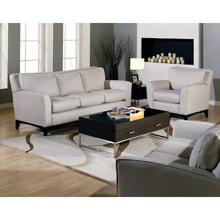 India Transitional Sofa with Exposed Wooden Base