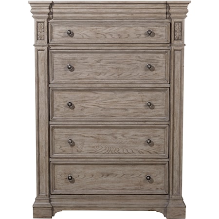 Traditional 6-Drawer Chest with Felt-Lined Top Drawer