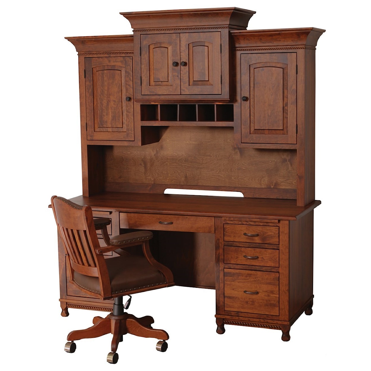 Maple Hill Woodworking Henry Stephens Wall Unit Desk and Hutch