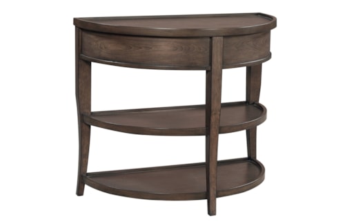 Transitional Curved End Table with AC Outlets