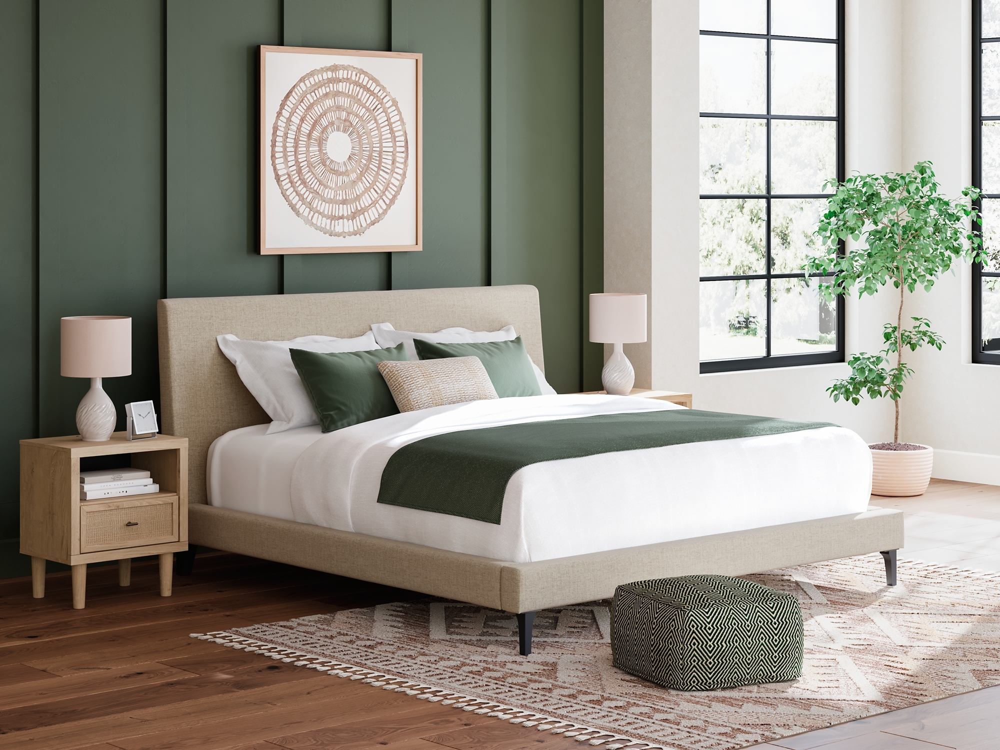 Signature Design by Ashley Cielden King Uph Bed W/roll Slats