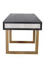 Moe's Home Collection Mako Transitional 3-Drawer Desk with Metal Legs